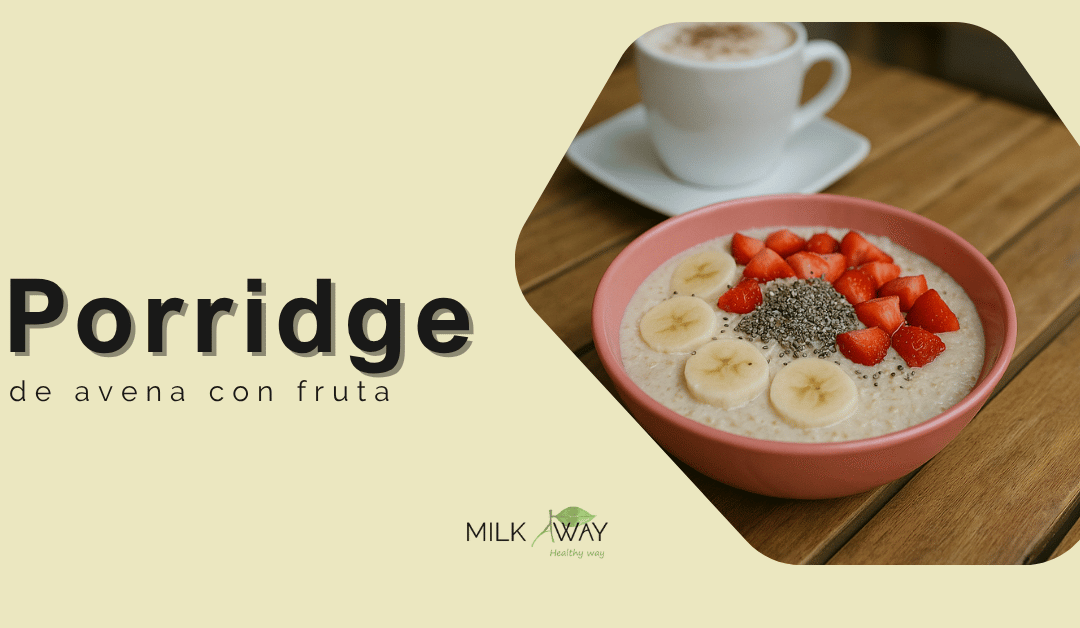 Porridge de avena con fruta fresca y semillas en casa o ven a recogerlo